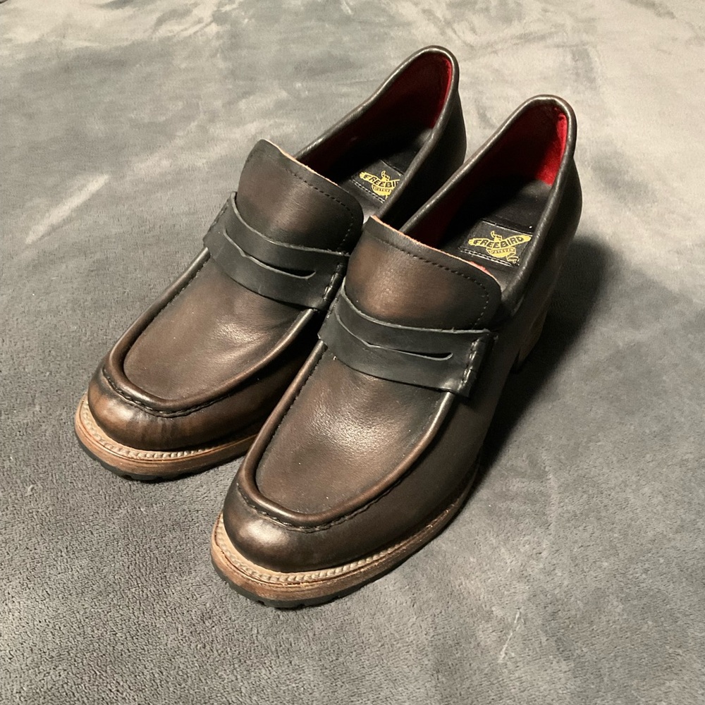 Rarely worn Freebird heeled loafers